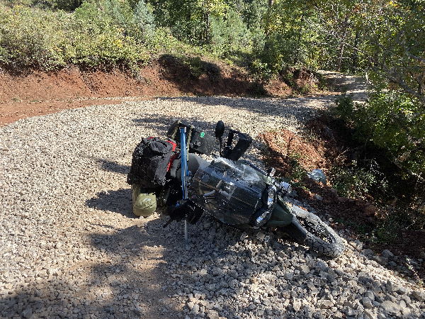 Lifting an adventure bike